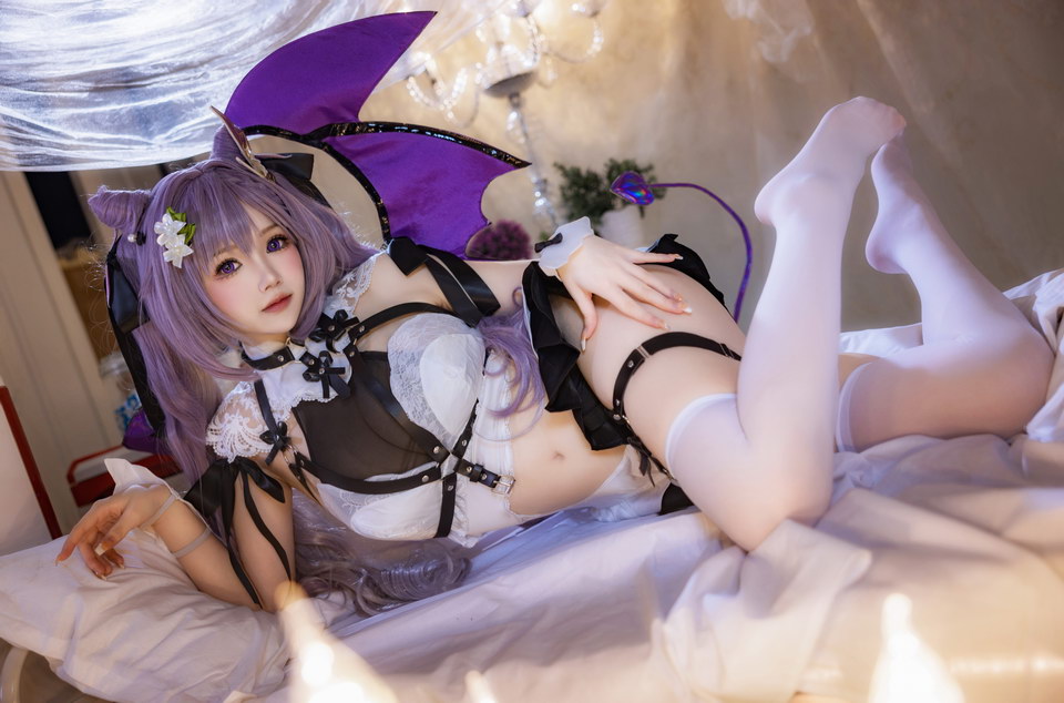 [Cosplay二次元]雪晴Astra 刻晴恶魔拘束睡衣 套图+视频[20P4V350M]